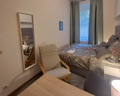 City Hideaways Ferienwohnung Mühle E1 Schlafzimmer