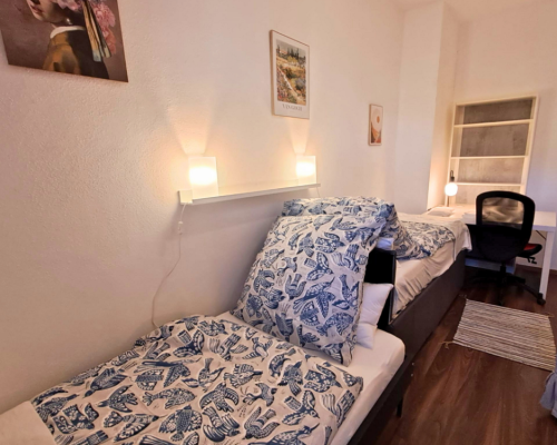 City Hideaways Ferienwohnung Mühle O1 zweites Schlafzimmer